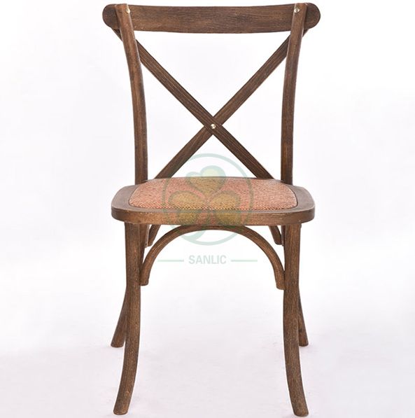 Hotel Banquet X Back Dining Chairs with Wood Grain Wiredrawing