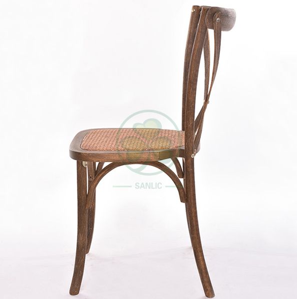 Hotel Banquet X Back Dining Chairs with Wood Grain Wiredrawing