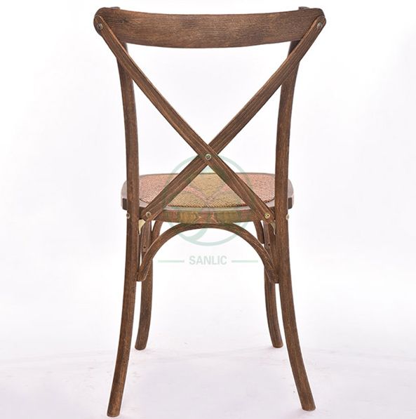 Hotel Banquet X Back Dining Chairs with Wood Grain Wiredrawing