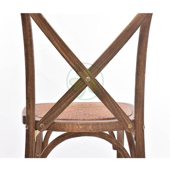 Hotel Banquet X Back Dining Chairs with Wood Grain Wiredrawing