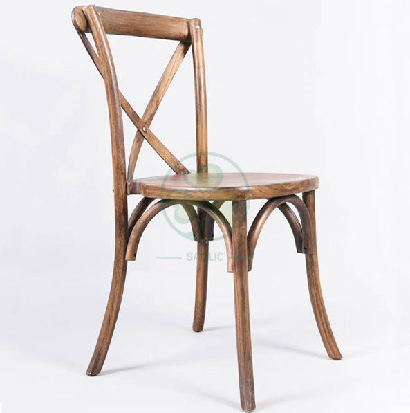 Resturant Solid Elm Wood Cross Back Dining Chair
