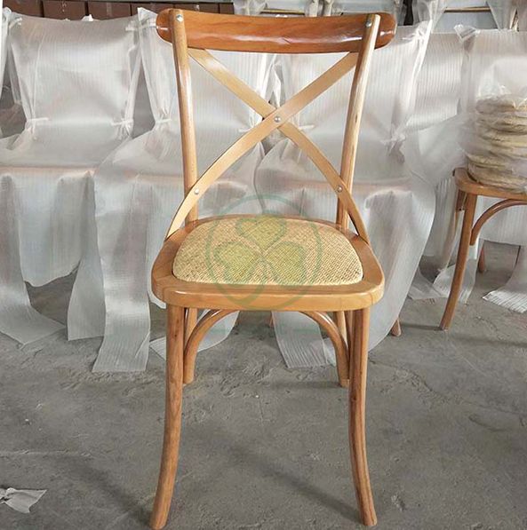 Resturant Solid Elm Wood Cross Back Dining Chair