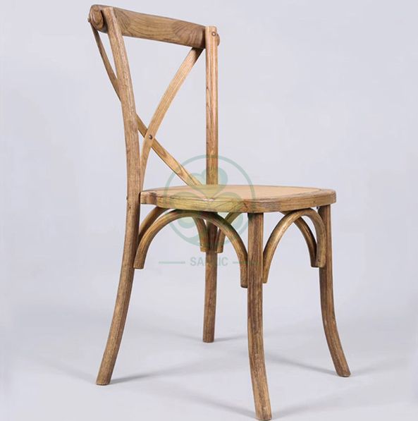 Wholesale Rustic Elm Wood Crossback Dining Chair