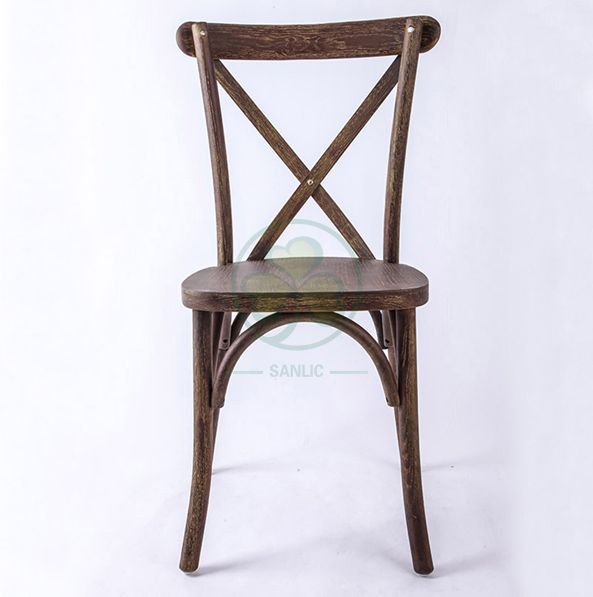 New Trending Rustic Oak Wood Cross Back Dining Chair SL-W1823RGXB