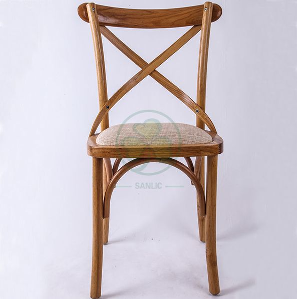 Outdoor Stackable Cross Back Chair with Rattan Seat  SL-W1827RGXB