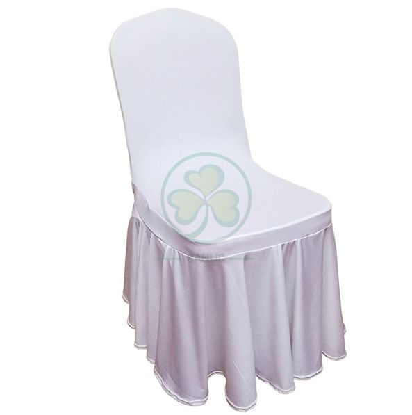 Wholesale Universal Spandex Strechy Ruffled Banquet Chair Cover SL-F1944SRCC