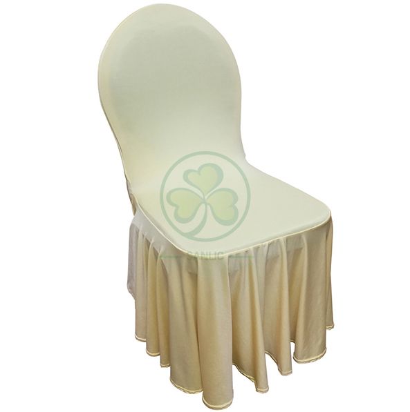 Wholesale Universal Spandex Strechy Ruffled Banquet Chair Cover SL-F1944SRCC