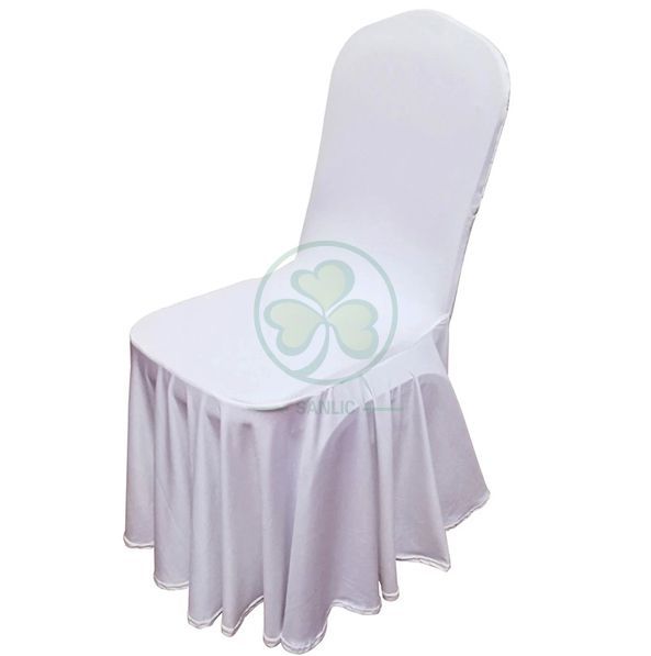 Wholesale Universal Spandex Strechy Ruffled Banquet Chair Cover SL-F1944SRCC