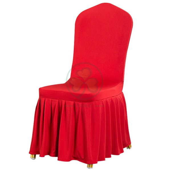 Wholesale Universal Spandex Strechy Ruffled Banquet Chair Cover SL-F1944SRCC