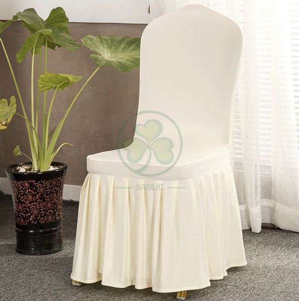 Wholesale Universal Spandex Strechy Ruffled Banquet Chair Cover SL-F1944SRCC