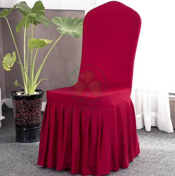 Wholesale Universal Spandex Strechy Ruffled Banquet Chair Cover SL-F1944SRCC