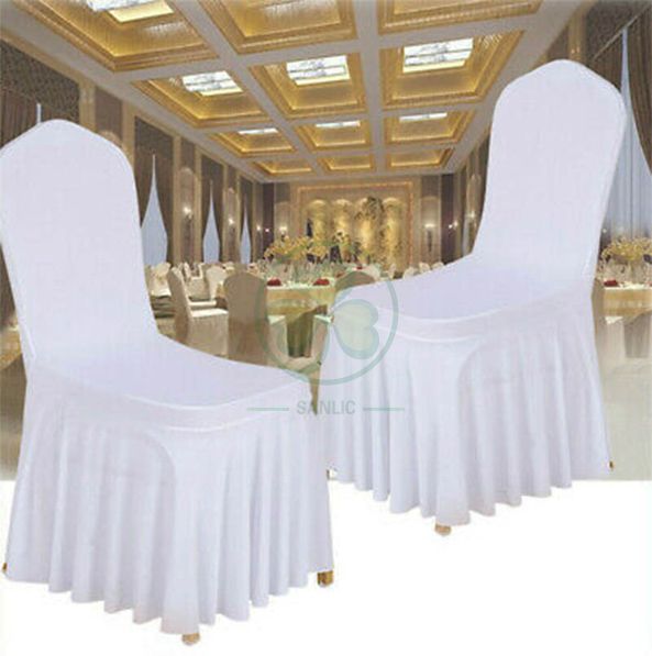 Wholesale Universal Spandex Strechy Ruffled Banquet Chair Cover SL-F1944SRCC