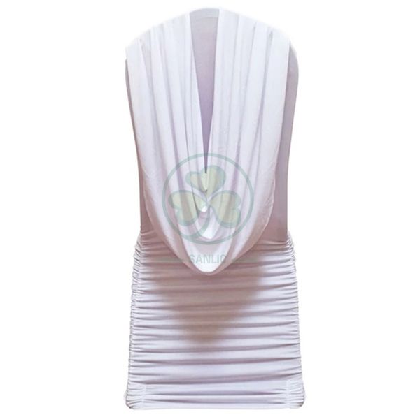 Elegant Swag Back Ruched Spandex Banquet Chair Cover SL-F1949SRSC