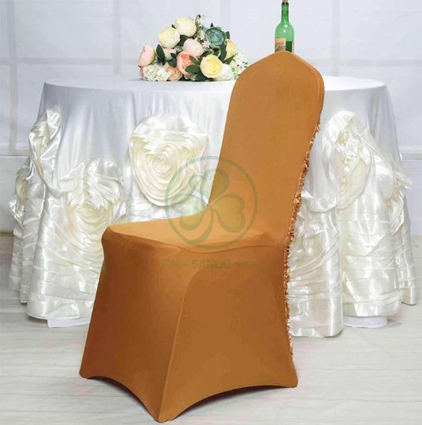 Buy White Satin Rosette Stretch Banquet Spandex Chair Cover SL-F1954SRBC