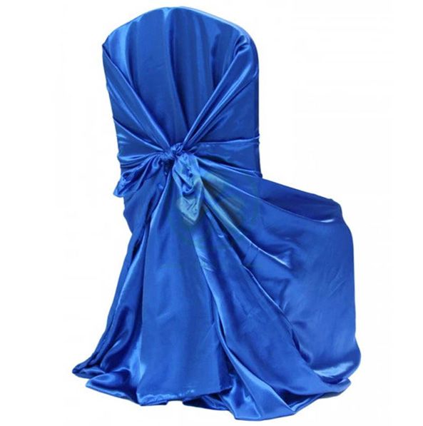 Wholesale Satin Self-Tie Universal Banquet Chair Cover White SL-F1956USBC