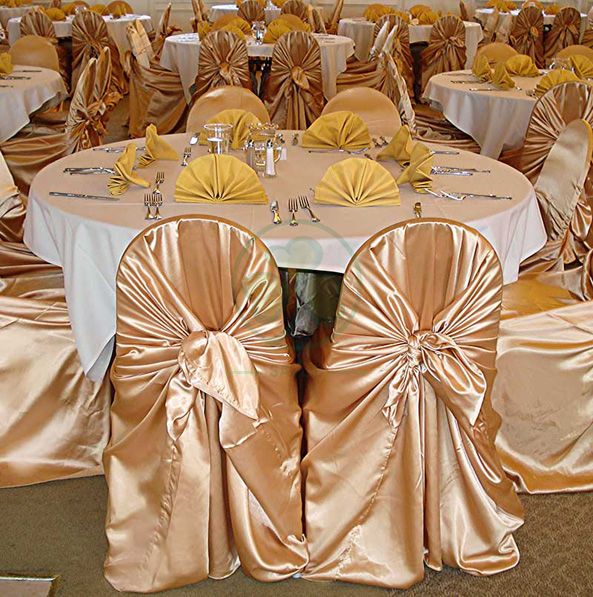 Wholesale Satin Self-Tie Universal Banquet Chair Cover White SL-F1956USBC