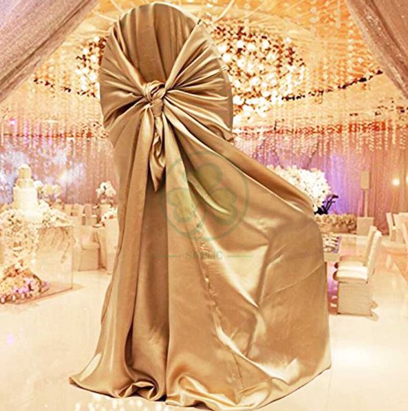 Wholesale Satin Self-Tie Universal Banquet Chair Cover White SL-F1956USBC