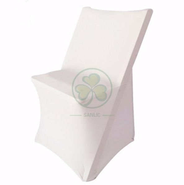 Wholesale White Spandex Stretch Folding Chair Cover SL-F1963SSFC