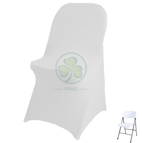 Wholesale White Spandex Stretch Folding Chair Cover SL-F1963SSFC