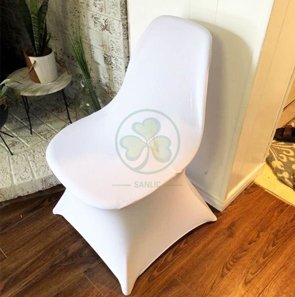 Wholesale White Spandex Stretch Folding Chair Cover SL-F1963SSFC