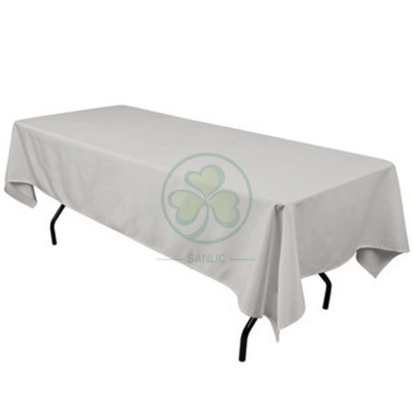 Wholesale Black Washable Polyester Outdoor Tablecloths for Rectangular Tables  SL-F1988PRTC