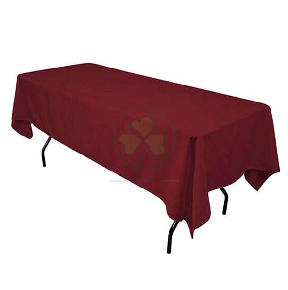 Wholesale Black Washable Polyester Outdoor Tablecloths for Rectangular Tables  SL-F1988PRTC