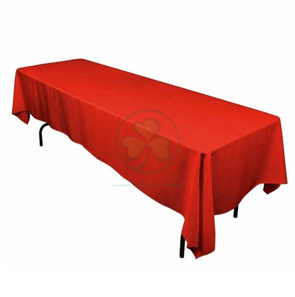 Wholesale Black Washable Polyester Outdoor Tablecloths for Rectangular Tables  SL-F1988PRTC