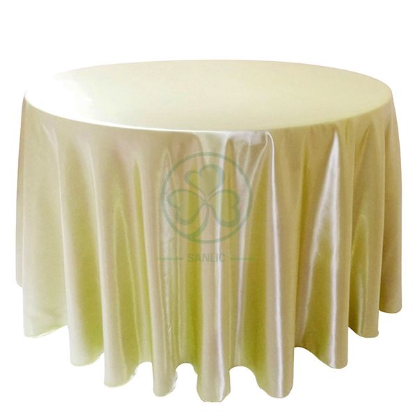 Factory Wholesale Round Satin Wedding Tablecloths in Burgundy SL-F1989RSTC