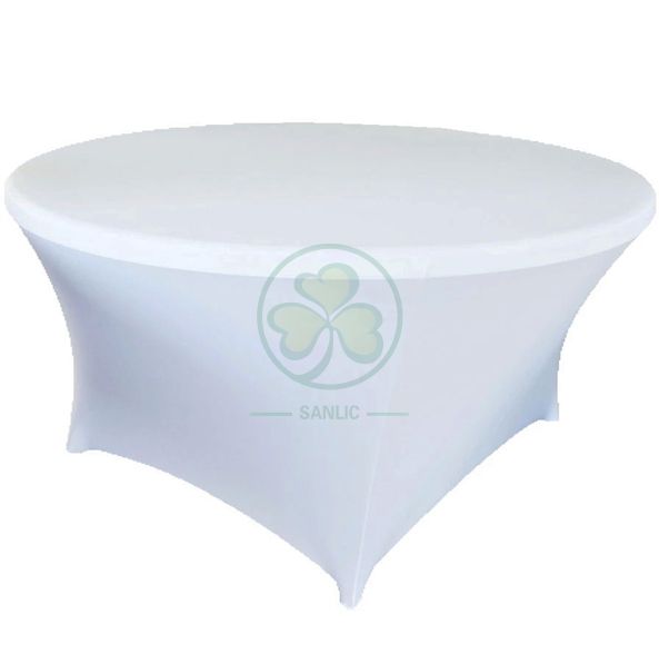 Wholesale Polyester Fitted Spandex Stretch Round Table Covers SL-F1993SSTC