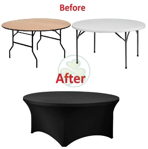 Wholesale Polyester Fitted Spandex Stretch Round Table Covers SL-F1993SSTC