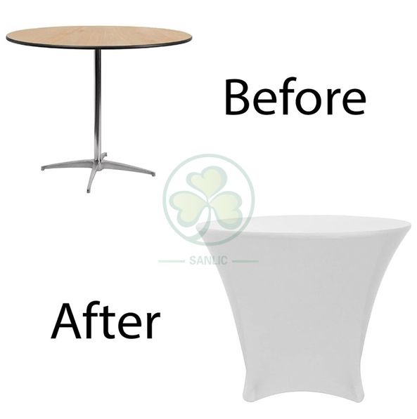 30x30 inch Cocktail Round Stretch Spandex Table Cover SL-F1995SSTC