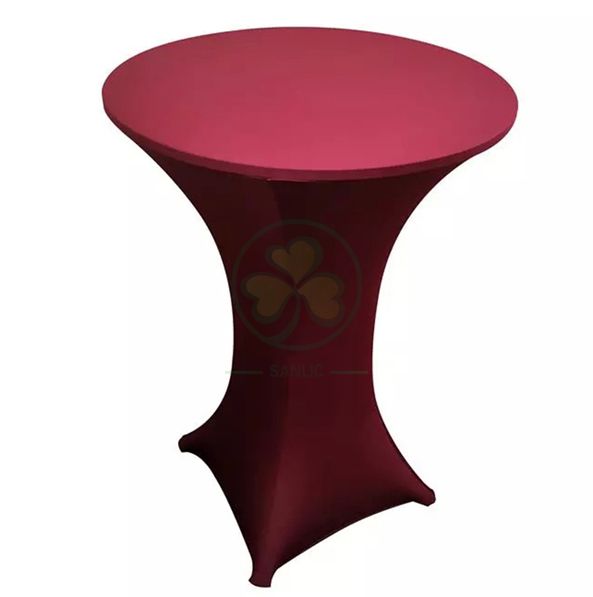 30 Inch Highboy Cocktail Round Stretch Spandex Table Cover Red SL-F1996RSTC