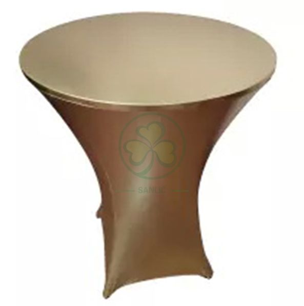 Metallic Gold Stretch Spandex High Bar Table Covers SL-F1998SBTC