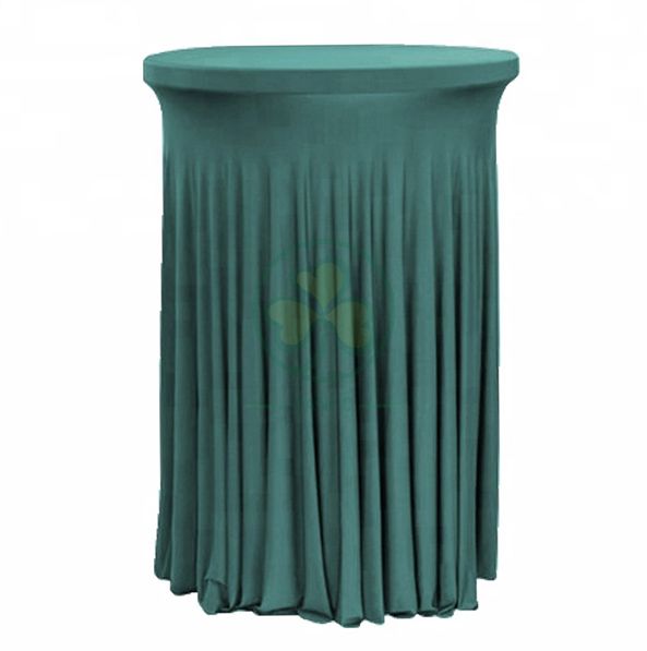 Factory Wholesale Spandex Ruffled Highboy Cocktail Round Tablecloths SL-F2000RCTC