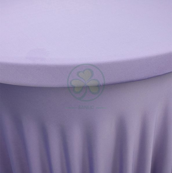 Factory Wholesale Spandex Ruffled Highboy Cocktail Round Tablecloths SL-F2000RCTC