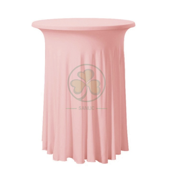 Factory Wholesale Spandex Ruffled Highboy Cocktail Round Tablecloths SL-F2000RCTC