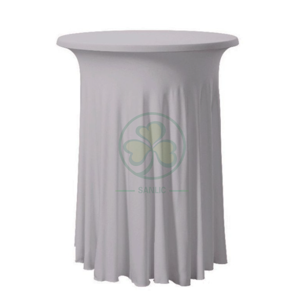 Factory Wholesale Spandex Ruffled Highboy Cocktail Round Tablecloths SL-F2000RCTC