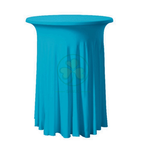 Factory Wholesale Spandex Ruffled Highboy Cocktail Round Tablecloths SL-F2000RCTC