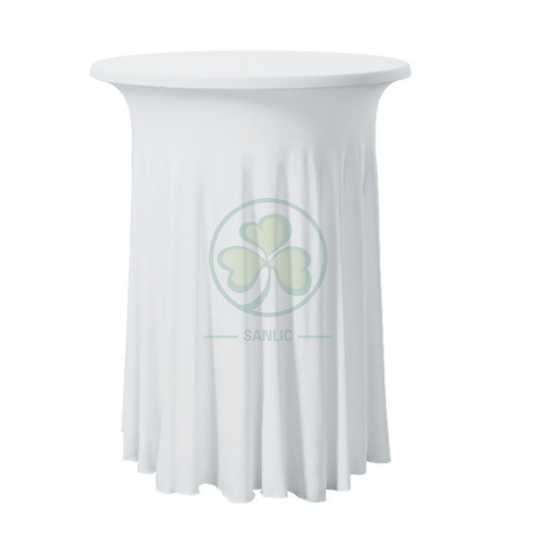 Factory Wholesale Spandex Ruffled Highboy Cocktail Round Tablecloths SL-F2000RCTC