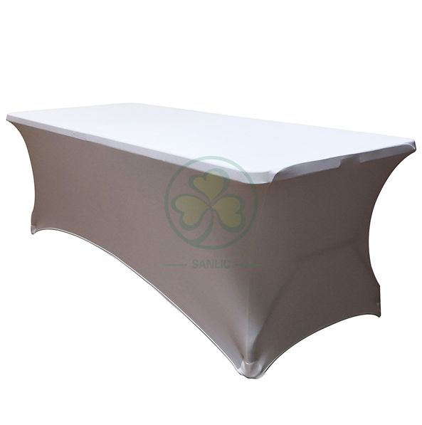 Direct Factory Price 5ft 6ft 8ft Rectangular Stretch Spandex Table Covers for Weddings and Events SL-F2001RSTC