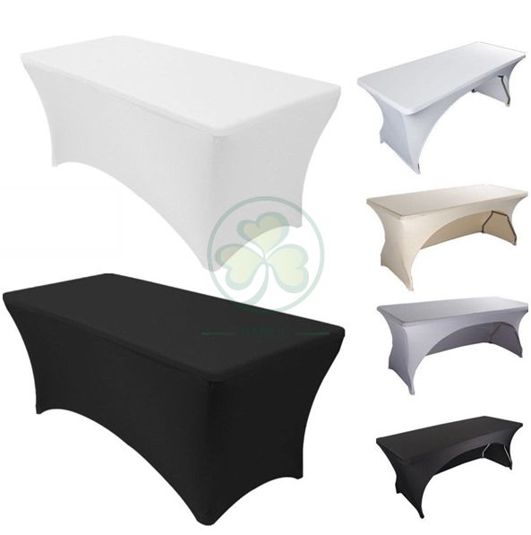 Popular High Quality 6FT Rectangular Open-Back Stretch Spandex Table Cover SL-F2002OBST