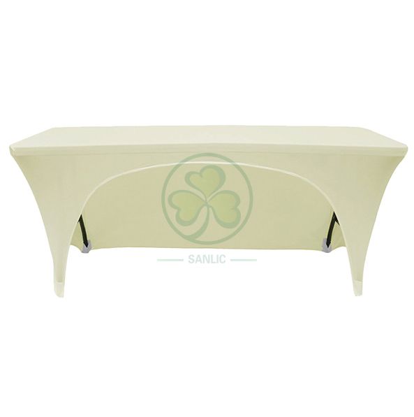Popular High Quality 6FT Rectangular Open-Back Stretch Spandex Table Cover SL-F2002OBST
