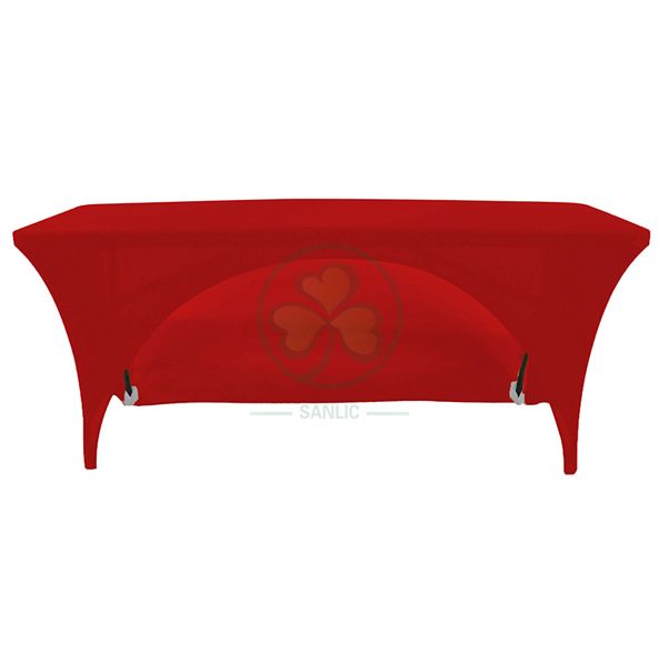 Popular High Quality 6FT Rectangular Open-Back Stretch Spandex Table Cover SL-F2002OBST