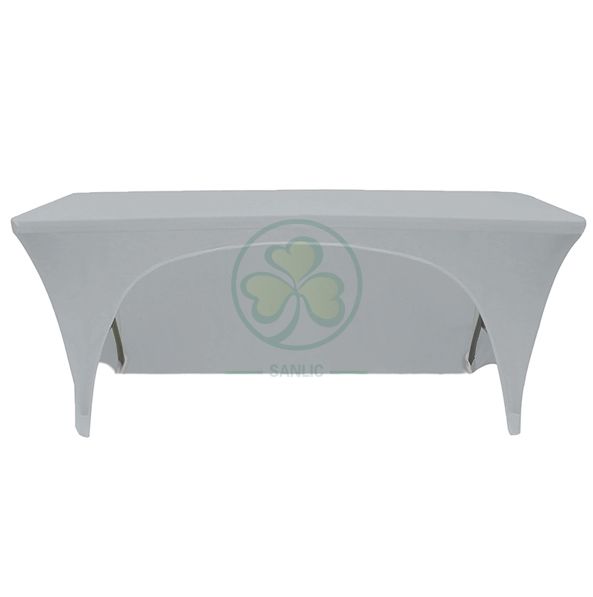 Popular High Quality 6FT Rectangular Open-Back Stretch Spandex Table Cover SL-F2002OBST