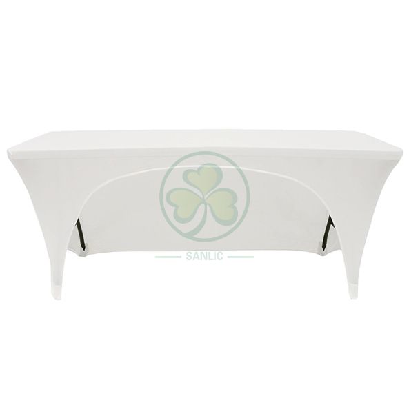 Popular High Quality 6FT Rectangular Open-Back Stretch Spandex Table Cover SL-F2002OBST