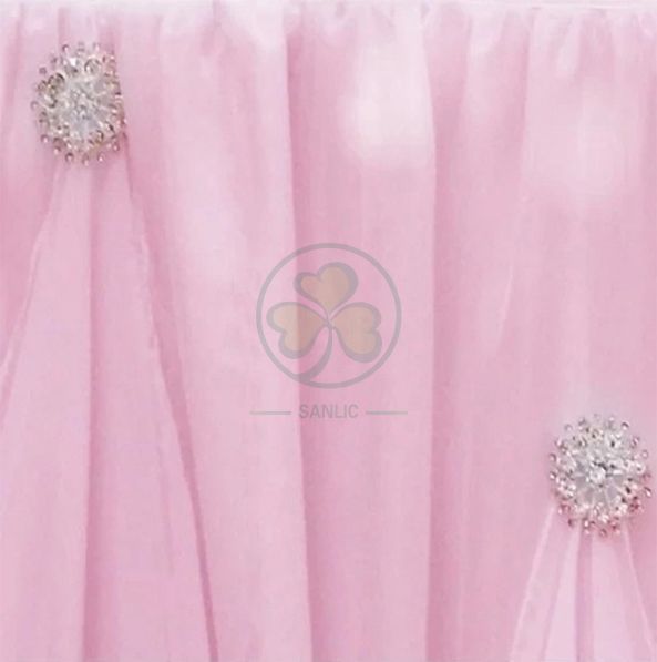 Beautiful Buffet Table Skirting Bridal Decoration Chiffon Party Cinderella Table Skirt SL-F2010CPTS