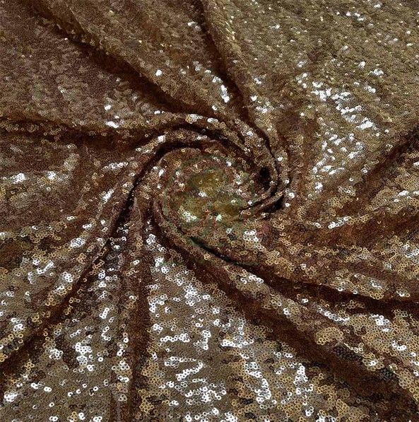 Shiny Beautiful 3mm Gold Sequin Embroidered Tablecloth SL-F2015SETC