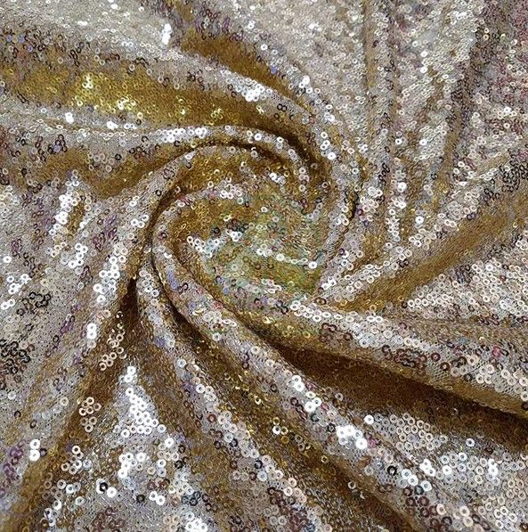 Shiny Beautiful 3mm Gold Sequin Embroidered Tablecloth SL-F2015SETC