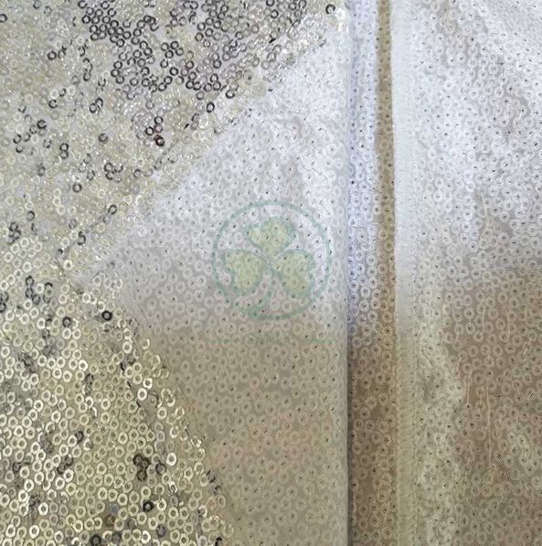 Shiny Beautiful 3mm Gold Sequin Embroidered Tablecloth SL-F2015SETC