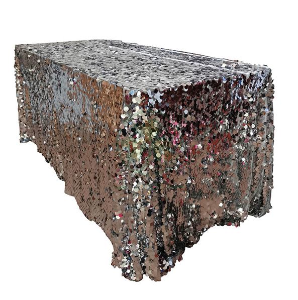 Factory Wholesale Big Payette Burgundy Sequin Round Tablecloth Premium  SL-F2016PSTC